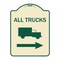 Signmission Trucks All Trucks W/ Truck & Right Arrow Heavy-Gauge Aluminum Sign, 24" x 18", TG-1824-22782 A-DES-TG-1824-22782 - alternate 1